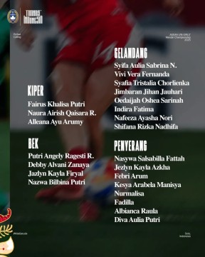 Skuad Timnas putri Indonesia di Piala AFF U-16 2025. (Instagram/@timnasindonesia)